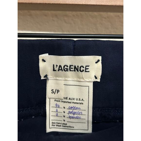 L'Agence Faux Leather Pants Women's Size Small Dark Blue Pull On Trousers Luxury - Picture 3 of 9